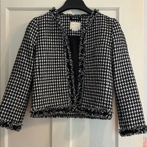 Kate Spade fringe  Houndstooth Jacket nwot